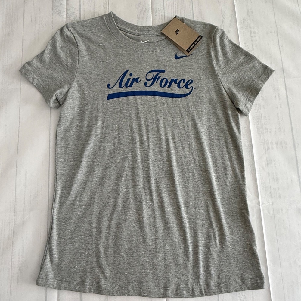 NWT Nike Dri-FIT United States Air Force VARSITY LOGO Shirt DK Heather Gray MED